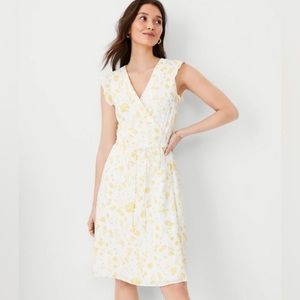 NWT Ann Taylor floral flutter sleeve wrap dress